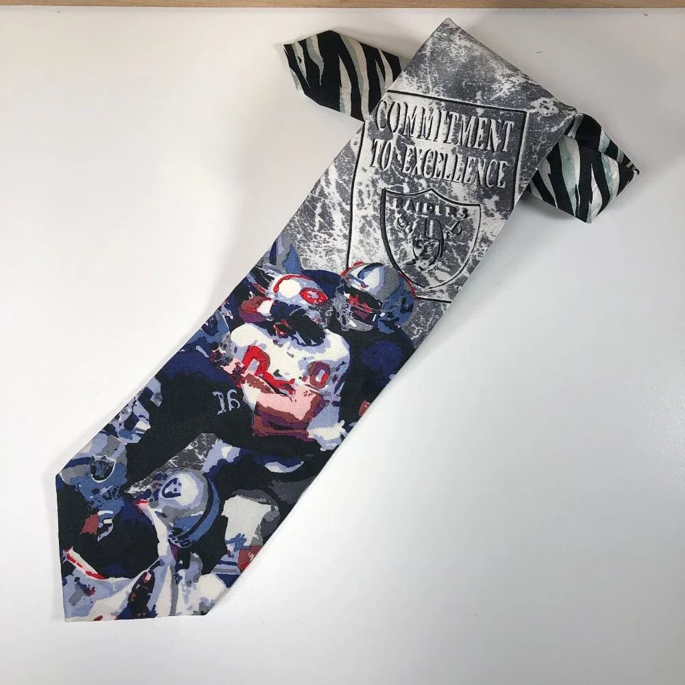 Vintage Team NFL Oakland Raiders ACF West Silk Neck Tie - Los Angles Las Vegas